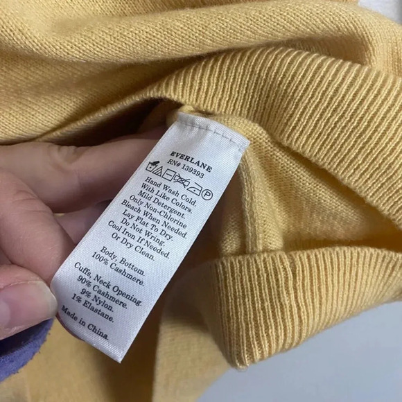 Everlane Yellow 100% Cashmere Crew Neck Sweater - Picture 8 of 12